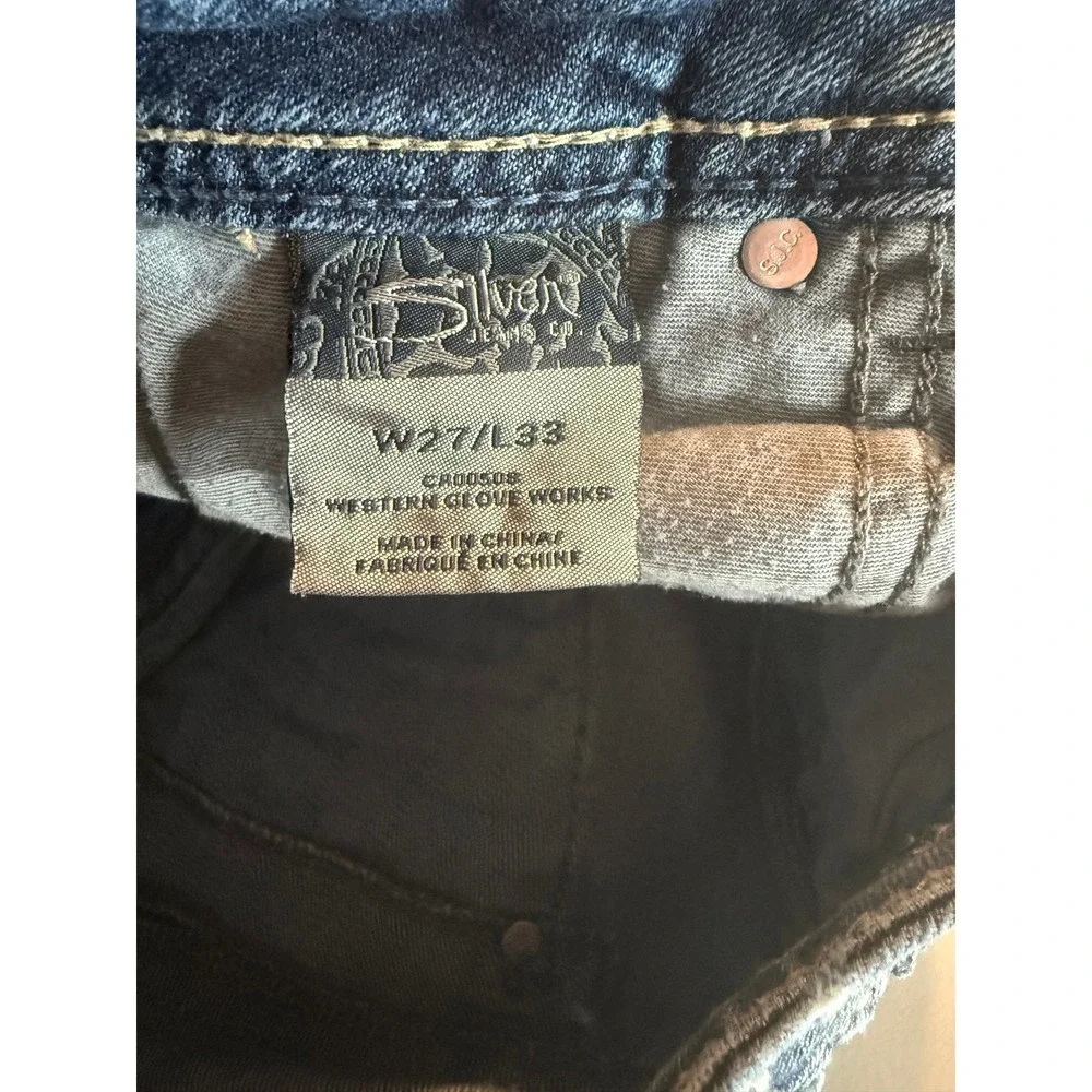 Silver‎ Jeans Suki Mid Bootcut Jeans Women W27 L33 Distressed Embellished - Picture 5 of 8